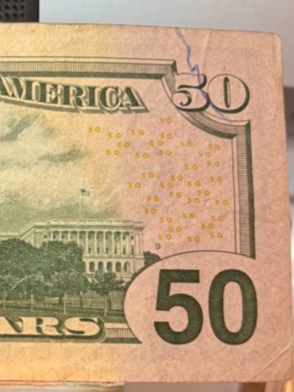 $50 Bill 2004 Slight Tear Low # Gg 05820082 A #206529475118